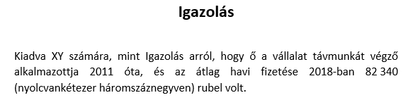 Fizetési igazolás magyarul. Az ismerős fordítása